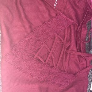 A red Aeropostale shirt